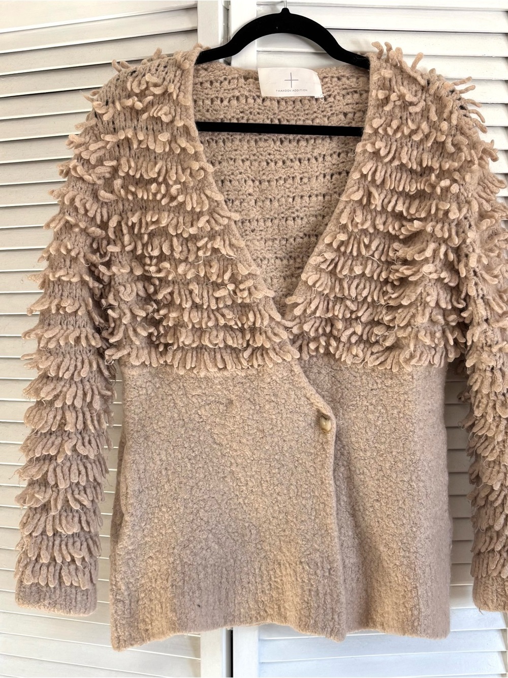 Thakoon Beige Loop-Textured Women's Cardigan